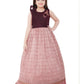 Wine Coloured Trendy Wire Styled Pattern Maxi Dress Gown For Girls - Betty Ethnic India - Gown - Betty Girls Wear Online