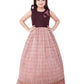 Wine Coloured Trendy Wire Styled Pattern Maxi Dress Gown For Girls - Betty Ethnic India - Gown - Betty Girls Wear Online