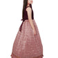 Wine Coloured Trendy Wire Styled Pattern Maxi Dress Gown For Girls - Betty Ethnic India - Gown - Betty Girls Wear Online