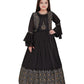 Grey Coloured Separate Jacket Style Gown For Girls - Betty Ethnic India - Gown - Betty Girls Wear Online