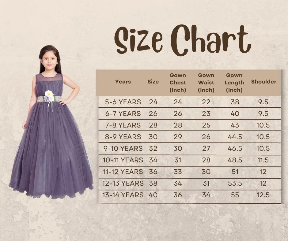 Lilac Coloured Simple Imported Net Gown For Girls - Betty Ethnic India - Gown - Betty Girls Wear Online