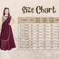 Wine Coloured Saree Styled Dupatta Pattern Gown For Girls - Betty Ethnic India - Gown - Betty Girls Wear Online