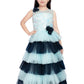 Blue Coloured Layered Maxi Dress Trendy Frill Concept Gown For Girls - Betty Ethnic India - Gown - Betty Girls Wear Online