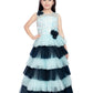 Blue Coloured Layered Maxi Dress Trendy Frill Concept Gown For Girls - Betty Ethnic India - Gown - Betty Girls Wear Online
