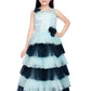 Blue Coloured Layered Maxi Dress Trendy Frill Concept Gown For Girls - Betty Ethnic India - Gown - Betty Girls Wear Online