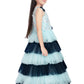 Blue Coloured Layered Maxi Dress Trendy Frill Concept Gown For Girls - Betty Ethnic India - Gown - Betty Girls Wear Online