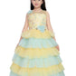 Lemon Coloured Layered Maxi Dress Trendy Frill Concept Gown For Girls - Betty Ethnic India - Gown - Betty Girls Wear Online