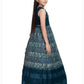 Teal Coloured Hand Embroidery Maxi Dress Gown For Girls - Betty Ethnic India - Gown - Betty Girls Wear Online