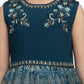 Teal Coloured Hand Embroidery Maxi Dress Gown For Girls - Betty Ethnic India - Gown - Betty Girls Wear Online