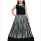 Bottle Green Coloured Tissue Fabric Maxi Length Dress With Layer Style Gown For Girls - Betty Ethnic India - Gown - Betty Girls Wear Online