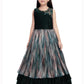 Bottle Green Coloured Tissue Fabric Maxi Length Dress With Layer Style Gown For Girls - Betty Ethnic India - Gown - Betty Girls Wear Online