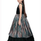 Bottle Green Coloured Tissue Fabric Maxi Length Dress With Layer Style Gown For Girls - Betty Ethnic India - Gown - Betty Girls Wear Online