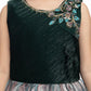 Bottle Green Coloured Tissue Fabric Maxi Length Dress With Layer Style Gown For Girls - Betty Ethnic India - Gown - Betty Girls Wear Online