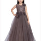 Grapes Coloured Net Fabric Party Wear Maxi Dress Gown For Girls - Betty Ethnic India - Gown - Betty Girls Wear Online