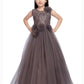 Grapes Coloured Net Fabric Party Wear Maxi Dress Gown For Girls - Betty Ethnic India - Gown - Betty Girls Wear Online