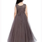 Grapes Coloured Net Fabric Party Wear Maxi Dress Gown For Girls - Betty Ethnic India - Gown - Betty Girls Wear Online