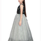 Grey Coloured Pleating Fabric Maxi Dress Gown For Girls - Betty Ethnic India - Gown - Betty Girls Wear Online