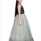 Grey Coloured Pleating Fabric Maxi Dress Gown For Girls - Betty Ethnic India - Gown - Betty Girls Wear Online
