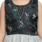 Grey Coloured Pleating Fabric Maxi Dress Gown For Girls - Betty Ethnic India - Gown - Betty Girls Wear Online