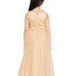 Beige Coloured Embellished Simple Gown For Girls - Betty Ethnic India - Gown - Betty Girls Wear Online