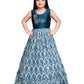 Peacock Blue Coloured Ethnic Maxi Dress Gown For Girls - Betty Ethnic India - Gown - Betty Girls Wear Online