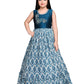 Peacock Blue Coloured Ethnic Maxi Dress Gown For Girls - Betty Ethnic India - Gown - Betty Girls Wear Online