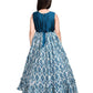 Peacock Blue Coloured Ethnic Maxi Dress Gown For Girls - Betty Ethnic India - Gown - Betty Girls Wear Online