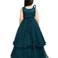 Peacock Blue Coloured Wire Styled Net Maxi Dress Gown For Girls - Betty Ethnic India - Gown - Betty Girls Wear Online