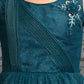 Peacock Blue Coloured Wire Styled Net Maxi Dress Gown For Girls - Betty Ethnic India - Gown - Betty Girls Wear Online