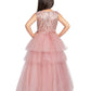 Coral Embellished Imported Net Frill Style Gown For Girls - Betty Ethnic India - Gown - Betty Girls Wear Online