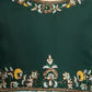Green Floral Satin Gown For Girls - Betty Ethnic India - Gown - Betty Girls Wear Online