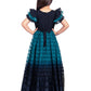 Navy Blue Coloured Hand Embroidery Flutter Sleeves Style Gown For Girls - Betty Ethnic India - Gown - Betty Girls Wear Online