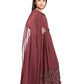 Plum Wine Coloured Embellished Two Sided Sleeves Style Georgette Gown For Girls - Betty Ethnic India - Gown - Betty Girls Wear Online