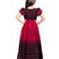 Burgundy Coloured Hand Embroidery Flutter Sleeves Style Gown For Girls - Betty Ethnic India - Gown - Betty Girls Wear Online
