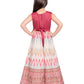 Rose Coloured Ethnic Motifs Gown For Girls - Betty Ethnic India - Gown - Betty Girls Wear Online