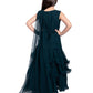 Peacock Blue Coloured Frill Styled Gown For Girls - Betty Ethnic India - Gown - Betty Girls Wear Online