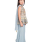 All Over Floral Embroidered & Mirror Work Embellished Kurta With Russian Palazzo & Dupatta For Girls - Betty Ethnic India - Gharara / Sharara Set - Betty Girls Wear Online