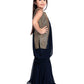 Navy Blue Striped Sequinned Kurta with Sharara & With Dupatta For Girls - Betty Ethnic India - Gharara / Sharara Set - Betty Girls Wear Online