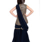 Navy Blue Striped Sequinned Kurta with Sharara & With Dupatta For Girls - Betty Ethnic India - Gharara / Sharara Set - Betty Girls Wear Online