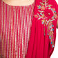 Red Striped Sequinned Kurta with Sharara & With Dupatta For Girls - Betty Ethnic India - Gharara / Sharara Set - Betty Girls Wear Online