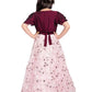 Wine Coloured Imported Floral Net Gown For Girls - Betty Ethnic India - Gown - Betty Girls Wear Online