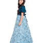 Blue Coloured Imported Floral Net Gown For Girls - Betty Ethnic India - Gown - Betty Girls Wear Online