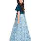 Blue Coloured Imported Floral Net Gown For Girls - Betty Ethnic India - Gown - Betty Girls Wear Online