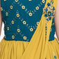 Mustard Floral Georgette Ethnic Maxi Dress - Betty Ethnic India - Gown - Betty Girls Wear Online