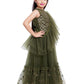 Girls Green & Gold-Toned Embellished Sequinned Ready to Wear Lehenga & Blouse With Dupatta - Betty Ethnic India - Saris & Lehengas - Betty Girls Wear Online