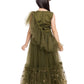 Girls Green & Gold-Toned Embellished Sequinned Ready to Wear Lehenga & Blouse With Dupatta - Betty Ethnic India - Saris & Lehengas - Betty Girls Wear Online