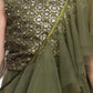 Girls Green & Gold-Toned Embellished Sequinned Ready to Wear Lehenga & Blouse With Dupatta - Betty Ethnic India - Saris & Lehengas - Betty Girls Wear Online