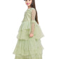 Green Coloured Net Fabric Gown For Girls - Betty Ethnic India - Gown - Betty Girls Wear Online