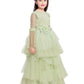 Green Coloured Net Fabric Gown For Girls - Betty Ethnic India - Gown - Betty Girls Wear Online