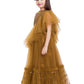 Girls Golden Embellished Sequinned Ready to Wear Lehenga & Blouse With Dupatta - Betty Ethnic India - Saris & Lehengas - Betty Girls Wear Online
